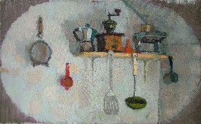 Kitchen Still Life by Alex Cree 16" x 26" OIL