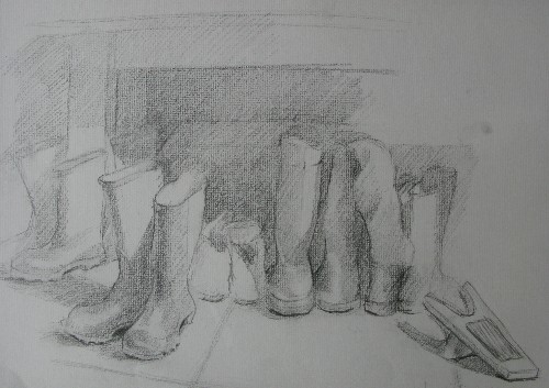 Wellington_Boots, 14 x 12 ins.