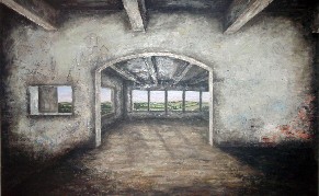 Tea Factory by Tim Mann 100 x 70 cm. OIL