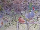 Chicken Summer Gaze, watercolour, 20 x 25 ins., £950