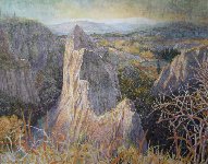 Calanchi (1) Sun and Rain (watercolour) 42" x 53"