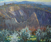 Calanchi (2) Evening light (oil on canvas) 26" x 30"