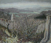 Calanchi (3) In the Rain (oil on canvas) 20" x 24"