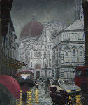 The Duomo, Florence, thunderstorm (oil on canvas) 48" x 40"