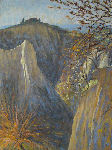 Calanchi (6) Farmhouse on a ridge (pastel) 40" x 30"