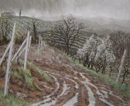 Study for Frozen Tracks (pastel) 19" x 23"