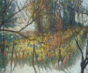 Vines against the morning sun, November (pastel) 30" x 36"