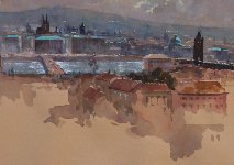 Prague 31 x 47 cm watercolour