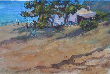 Mediterranean Cafe 19 x 31 cm watercolour