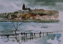 A wet day Prague 33 x 42 cm watercolour