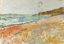 Kitesurfer, Ringstead Bay, 59 x 85, Oil on Canvas
