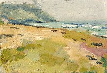 White Nothe, early morning, 29 x 41, Oil on Card