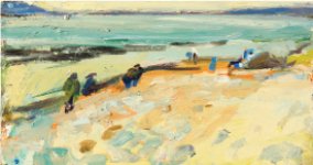 Walking to The Smugglers, 23 x 42, Oil on Card