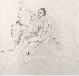 Seated nude, Pencil on Paper