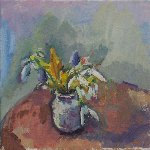 February flowers, 46 x 46, Oil on Canvas