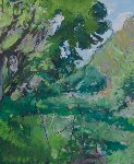 Overgrown cattle drove in summer, Chaldon Herring, 122 x 102, Oil on Canvas