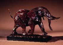 Small Charging Elephant, 8 x 22 in.