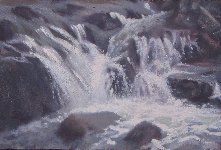 Waterfall on Mull, Scotland, Oil on Board 16 x 24 in.