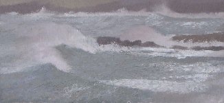 Stormy Sea, Harris, Outer Hebrides, Oil on Board,  11 x 24 in.