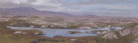East Side of Harris, Outer Hebrides,  Oil on Board, 8 x 24 in.