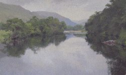 River Orchy, Scotland, Oil on Board, 24 x 39 in.