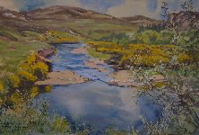 River Halladale stone and corner, 30 x 41 cms, �650