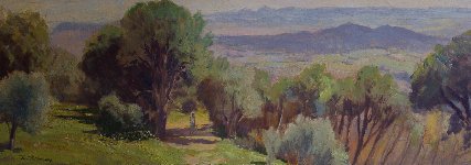 View from the Arbuthnott�s house, La Almu�a, 23 x 61 cms, �1100