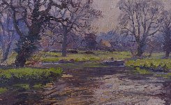 River Avon, Durnford, 25 x 39 cms, �900